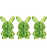 3 pcs Easter Decorations Mini 5&quot; Paper Bunny Honeycomb Figurines Tableto... - £5.43 GBP