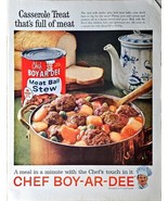 Chef boy Ar Dee Meat Ball Stew Canned 1962 vintage print ad - $9.93