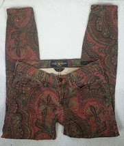 Lucky Brand Charlie Velvety Soft Paisley Print Skinny Ankle Stretch Jeans Size 4 - £46.77 GBP