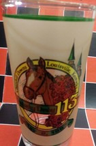 Vtg Kentucky Derby Churchill Downs Glass Horse Racing Mint Julep 1987 5.25 tall - £13.07 GBP