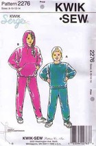 1994 Child&#39;s JOGGING SUIT Kwik Sew Pattern 2276-ks Sizes 8-14 - £7.96 GBP