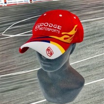 Dodge Motorsports Racing Baseball Hat Red Hot Rod Flames Logo Nascar Adjustable - £16.07 GBP