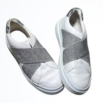 Cole Haan GrandPro Rally Slip-On Sneaker White and Silver Size 6B - £44.85 GBP