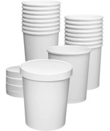 DHG 250 Sets White Paper Food Containers With Vented Lids, To Go Hot Sou... - $158.24 CAD