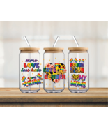 Love has no gender | More Love Less Hate  | UV DTF 16oz Glass Can - $5.47 CAD