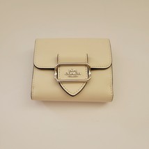 Coach CP461 Smooth Leather Small Morgan Trifold Wallet Chalk Clutch - $85.39