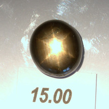 Black Star Sapphire 14x12 mm Oval Cab Untreated Six Points Thailand 15.0... - £273.37 GBP