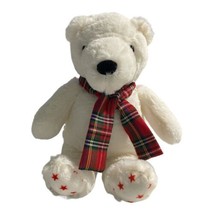Cloud B 13&quot; Dreamy Hugginz Polar Bear Plush White And Red Star Feet Plai... - $8.00