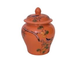 Mini Orange Jinger Jar Traditional Chinese Storage Jars. H = 5 in Top to... - $24.67