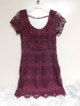 Hollister Womens Maroon Dress Size Medium  Lace/Crochet  Top  Back Strap - £13.92 GBP