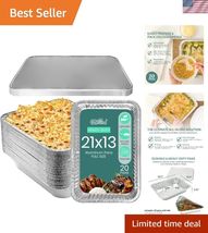 Full Size Large Aluminum Foil Pans 20 Pack - Full Size Large 21x13 Tin F... - $102.46