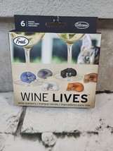 Fred Wine Lives Kitty Wine Markers Set Of 6 Cat Wine Charms Glass New - £9.30 GBP