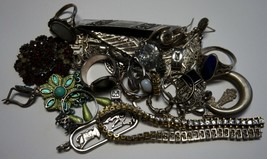 Big Lot Of Scrap 925/835 Sterling Silver Jewelry: Craft, Repair Or Wear, 99 Gram - $180.00