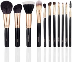 11 pcs  Makeup Brush Set with Case  - Professional Cosmetic Brushes - Hand Made - $17.81