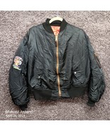 Vintage MA1 Black Flight Jacket Reversible Orange Lining Camel Ciggarettes - $82.21 CAD