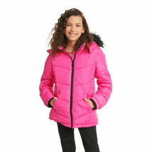 Justice Girls Puffer Jacket with Faux Fur Lined Hood  Size L (12-14) - $8.40