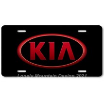 Kia Inspired Art Red on Black FLAT Aluminum Novelty Auto Car License Tag... - $16.19