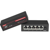 5 Ports Gigabit Network Switch, Supported Desktop Or Wall Mount Plug And... - $18.99