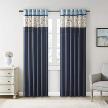 Madison Park Serene Embroidered Light Filtering Treatment Curtain Rod, 50X84. - £25.88 GBP