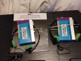 2 Multicolor Portable Cassette Player Headphones Set Holloween Cosplay C... - £13.93 GBP