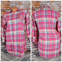 Lauren Ralph Lauren Small M Flannel Button Tunic Shirt Long Sleeve Plaid... - £23.03 GBP