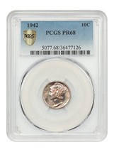 1942 10C PCGS PR68 - $1,171.28