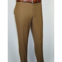 Men's MONO Turkey Slacks 100% Wool Plain Front Slim Fit 2502-10 Camel image 2