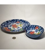 VTG Takahashi Andrea Sadek Japan Blue Hibiscus Hummingbird Dinner Plate ... - £20.40 GBP