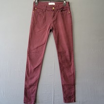 Mango Paty Women Pants Size 2 Purple Stretch Preppy Plum Skinny Classic ... - $15.30