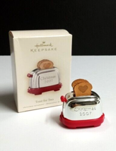 Hallmark Keepsake Toast For Two Toaster w/ Bread Slices Holiday Ornament 2007 - $9.99