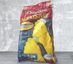 1 Pair Playtex Handsaver Gloves FlexStrong Formula Yellow Medium Vintage... - $2.93