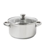 Stainless Steel 5-Quart Dutch Oven with Glass Lid, Riveted Handles - €32,74 EUR