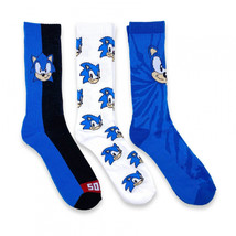 Sonic The Hedgehog Men&#39;s Crew Socks 3-Pair Pack Multi-Color - £15.72 GBP