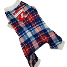 Pet Central Dog Small 10 inch Holiday Pajamas Blue and White Plaid - $8.56