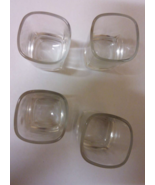 4 pieces mini shot glasses square petit fours glass miniature cups 2.25&quot;... - $2.97