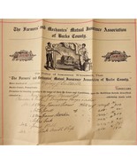 1908 antique INSURANCE POLICY AMOS FRYLING centerville pa FARMERS MECHAN... - £69.95 GBP