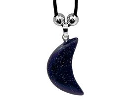 Mia Jewel Shop Crescent Moon Crystal Pendant Tumbled Healing Gemstone Adjustable - £14.38 GBP