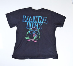 Vtg Mr. Owl Tootsie Roll Pop WANNA LICK Black T-Shirt * Mens Sz L * Delta Label - £8.31 GBP