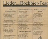 Hamburg Amerika Linie HAPAG Lieder Zum Bockbier Fest Songs for Bock Beer... - £14.24 GBP