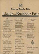 Hamburg Amerika Linie HAPAG Lieder Zum Bockbier Fest Songs for Bock Beer Fest - £14.24 GBP
