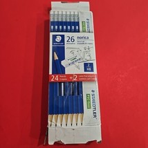 24 Pack Staedtler Norica 13246 2HB Pencil Set Pre Sharpened + 2 Erasers - £6.19 GBP