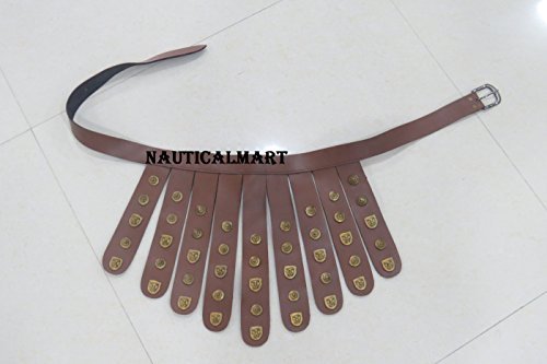MEDIEVAL LARP BROWN LEATHER TASSETS BELT - ARMOR COSTUME BY NAUTICALMART