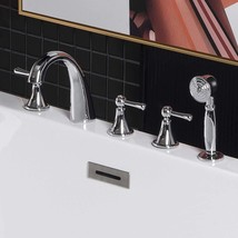 Bathroom 5-Hole Tub Hand Shower, Deck Mounted Bathtub Filler Faucet, 0022 Bn. - £196.60 GBP