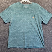 Carhartt Men&#39;s Sz XL Loose T-Shirt Short Sleeve Pocket Green Cotton Work... - £15.46 GBP