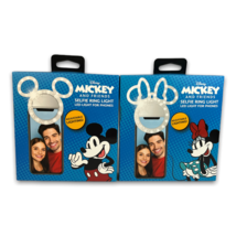 Disney Mickey &amp; Minnie Mouse Selfie Ring LED Light For Cellphone Phone 2 Pack - £13.41 GBP