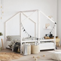 Kids Bed Frame White 2x(70x140) cm Solid Wood Pine - $204.46