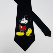 Disney Mickey Mouse Tie Classic Plain Black Necktie 4” x 59” - £15.30 GBP