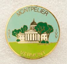 Vintage Jewelry Enamel Lapel Pin Travel Souvenir Montpelier Vermont - $12.86