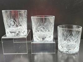 3 The Glencairn WR Rocks Glasses Set 3 1/4&quot; Cut Crystal Whisky Elegant Bar Ware - £70.95 GBP