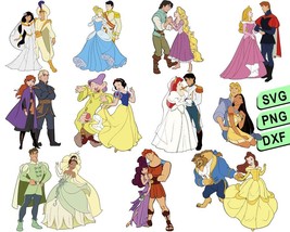 Disney Couple Svg, Disney Princess Couple Svg, Princess Svg - $1.99